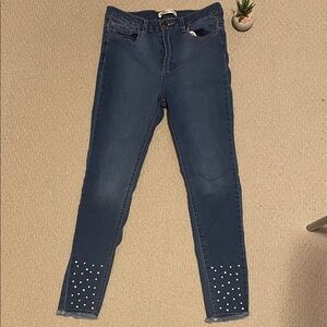 Mossimo high rise embellished skinny ankle jeans